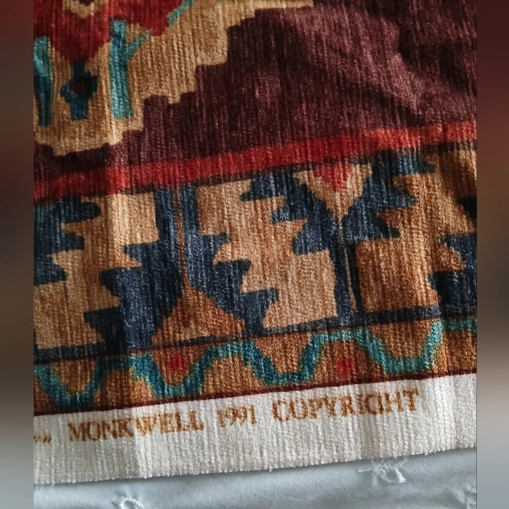 Vtg 1991 Monkwell Lee Jofa Bijar Chenille Print Aubergine 24